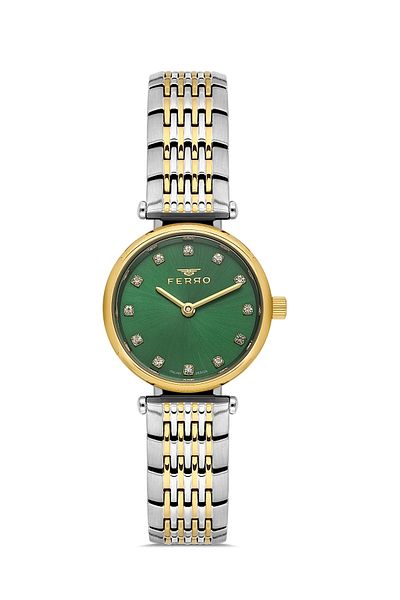 FERRO Yellow and Silver Steel Cord Women Wrist Watch Fl43020A-D6
