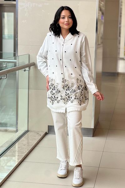 FUAT GÜRSEN Fuat Gürşen Stone Embroidered Jean Trousers