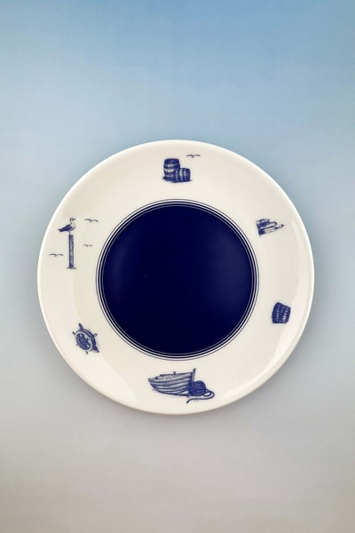 Bursa Porselen Dekor Sailor 4 Piece Porcelain Cake Plate