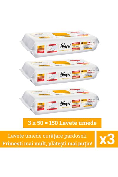 Sleepy Promo Package: 3 X 50 Pcs Wet Floor Cleaning Wipes, Herbal Soap Wipes
