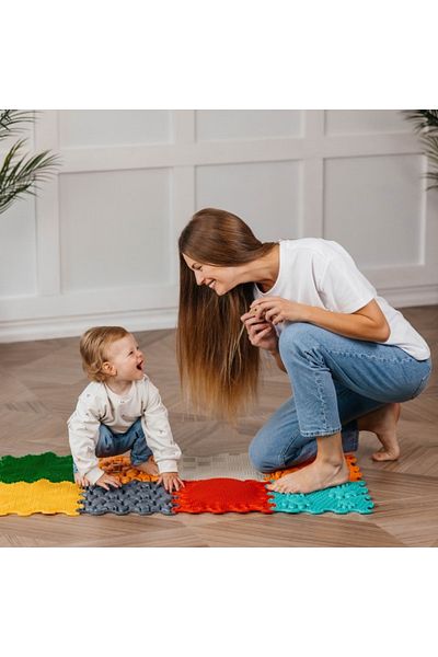 ORTOTO Orthopedic, sensory mat, puzzle set, 8 pieces with different textures, Marco Polo
