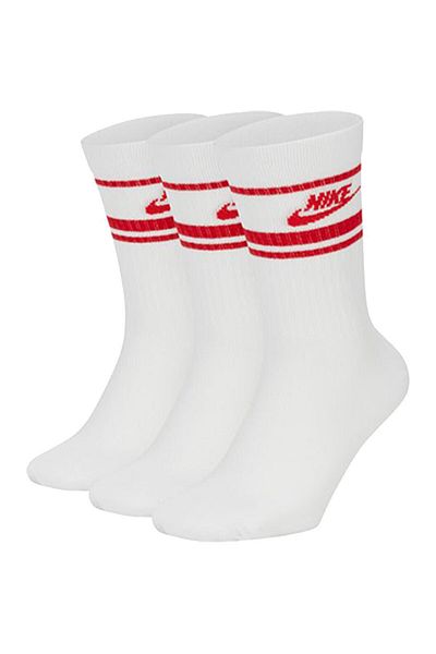 Nike SOCKS Nike Sportswear Everyday Essential Crew Socks 3 Pairs, White, Unisex