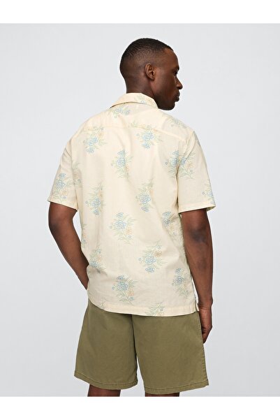 GAP Erkek Çok Renkli Standard Fit Keten Karışımlı Vacay Gömlek