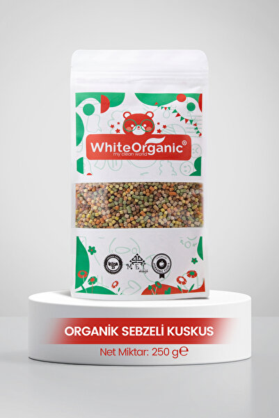 White Organic Organik Sebzeli Kuskus 250gr +7 Ay Tuzsuz Sütsüz Yumurtasız
