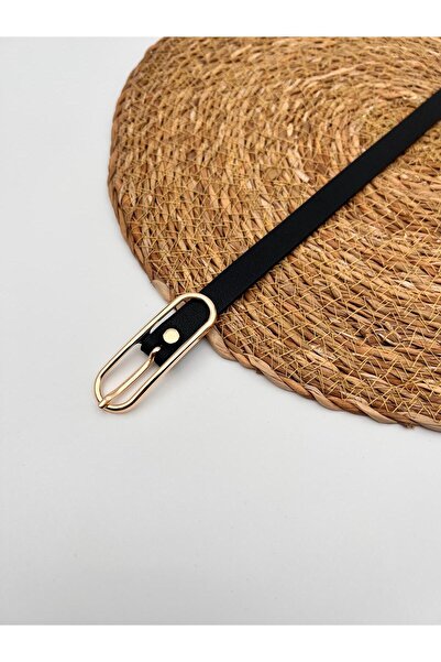 Descoin حزام نسائي رفيع طويل بإبزيم ذهبي، حزام بنطلونات، حزام سترة، حزام قميص