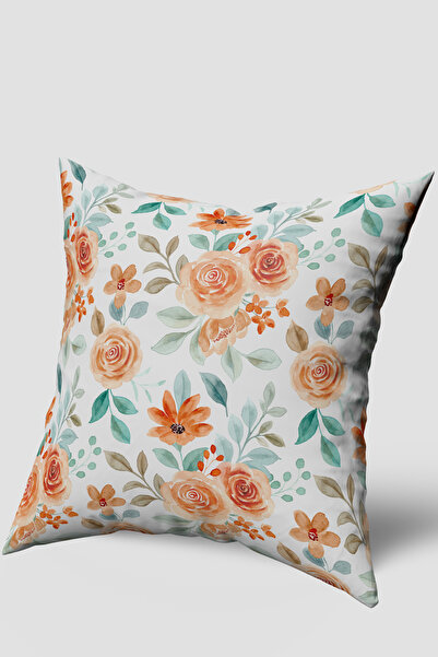 EsnafAli Πορτοκαλί πράσινη μοντέρνα λουλούδια με μοτίβο ριχτάρι