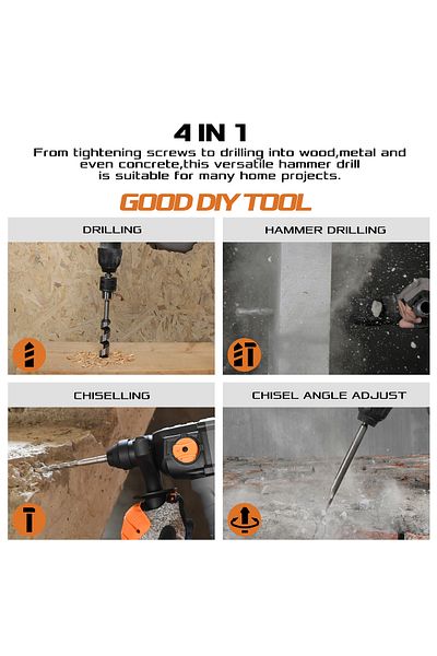kseibi Cordless Brushless Rotary Hammer - Ideal For Concrete Drilling, Tile Removal and Construction Works.