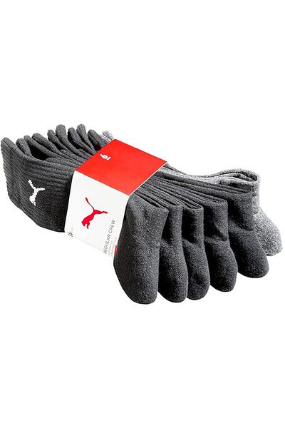Puma SOCKS Puma Crew Socks 6-pack Combo, Black, Unisex