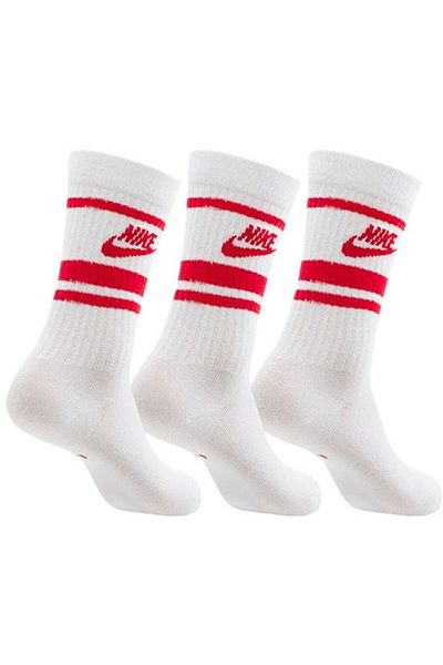Nike SOCKS Nike Sportswear Everyday Essential Crew Socks 3 Pairs, White, Unisex