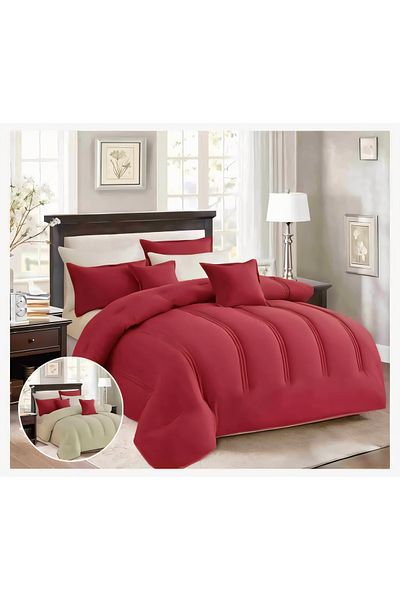 Red Rose Luxury double hotel bedspread with a double side for a comfortable sleep, made of microfiber, size 240*260 cm
