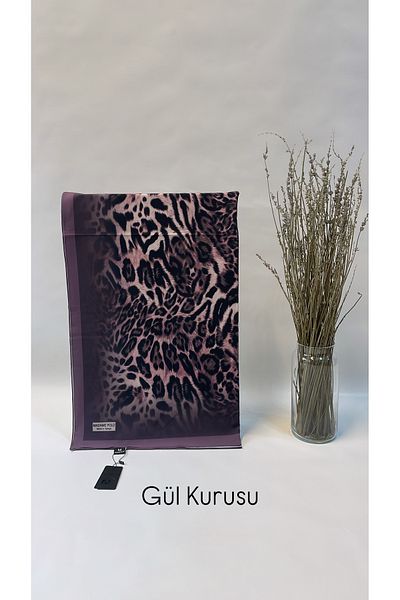 Onur Shawl - Moss Crepe Silk Look Shawl Flowy Quality Stretchy Fabric Fashion Shop Edge Watery Leopard Pattern