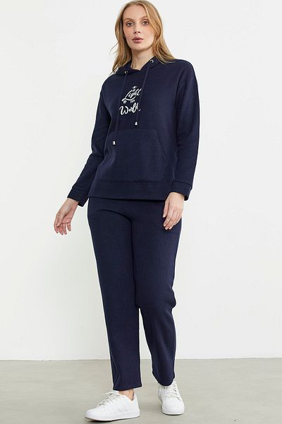 Sementa Hooded Oversize Tracksuit Set - Navy Blue