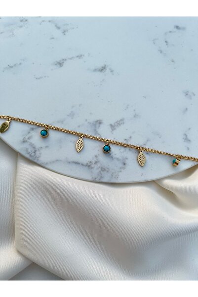 Orvix Accessories سلسلة ذهبية مع زخارف أوراق الشجر خالية من التشويه للنساء خلخال الصيف خلخال هدية مجوهرات خلخال الأم