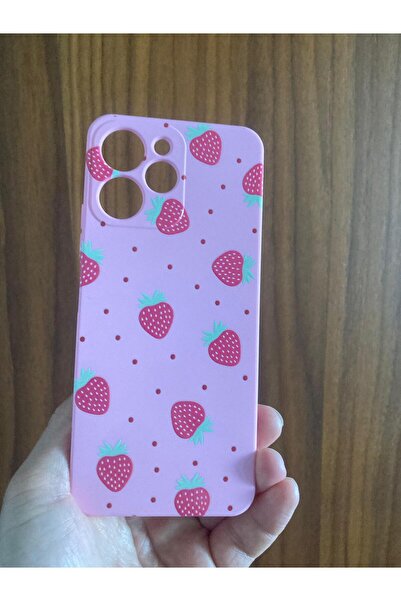 Newon حافظة هاتف XIAOMI REDMI 12 بطباعة الفراولة من السيليكون الفاخر