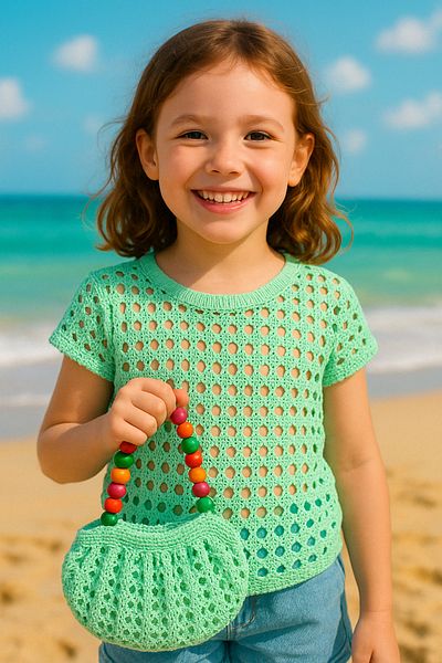Hilal Akıncı Kids Πλεκτό κορίτσι Μπλούζα και Τσάντα