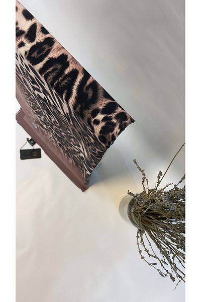 Onur Shawl - Moss Crepe Silk Look Shawl Flowy Quality Stretchy Fabric Fashion Shop Edge Watery Leopard Pattern