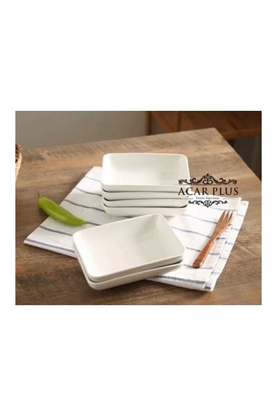 ACAR Porcelain Pitting Rectangular Presentation Plate 6 Pieces