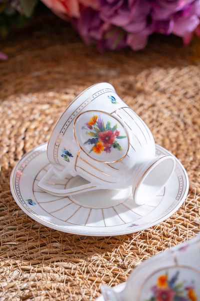 ACAR Shirley Porcelain Coffee Cup Set for 6 People - 90 ml