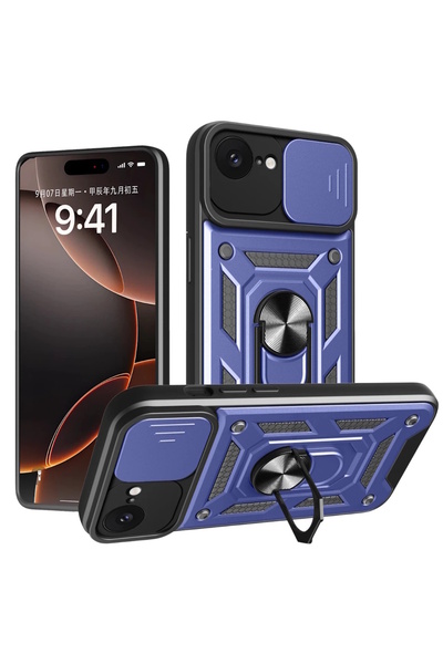 m.tk moveteck iPhone 16E Kılıf Kamera Korumalı Sürgülü Yüzüklü Armor Military...