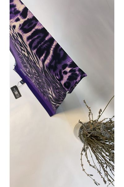 Onur Shawl - Moss Crepe Silk Look Shawl Flowy Quality Stretchy Fabric Fashion Shop Edge Watery Leopard Pattern