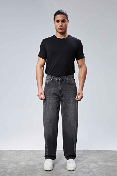 CEDY DENIM High Quality Men's High Waist Baggy Skater Jean Dark Grey-C364