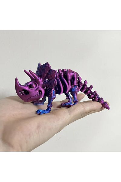 Choice Purple Feng 3d Printed Triceratops Jurassic Joint Movable Creative Figurine Gift Children's Toy Pres