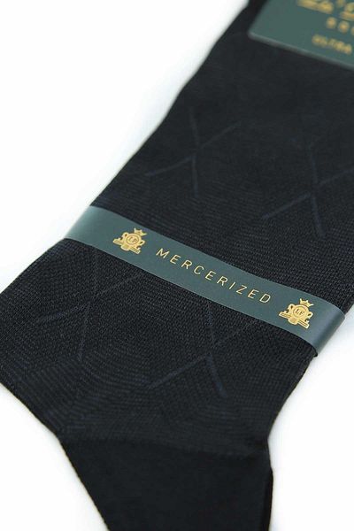 La Pescara Black Diamond Pattern 6-Piece Ultra Luxury Mercerized Men's Socks Crp329