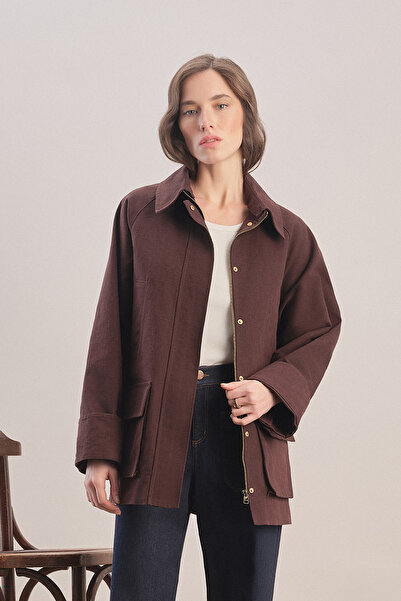 Mavlo Urban Mumlu Kanvas Ceket / Çikolata Kahvesi