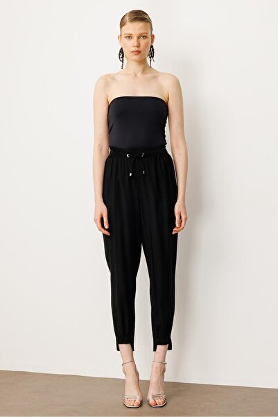Moda İlgi Modailgi Beli ve Paçası Lastikli Pantolon - 1860 Siyah