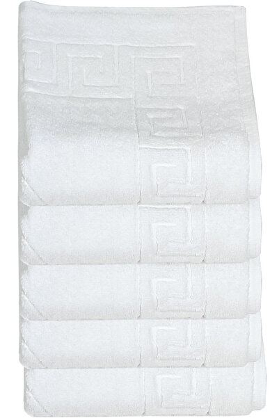 Mira Home 5-зірковий готельний килимок для ніг з петлями та відбитками ніг 50x70 см, білий, 16/2 Avs, 250 г