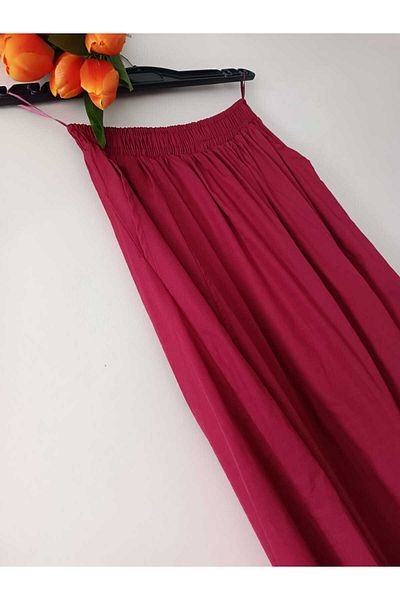 HC Boutique Fusta lungă din țesătură din popelin - cu buzunar filet și fără căptușeală