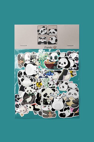dadi ramba Panda Sticker Pack - Bullet Journal - Agenda - Planner - Laptop Sticker Sticker