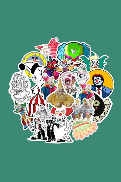 dadi ramba Clown Sticker Pack - Bullet Journal - Agenda - Planner - Laptop Sticker Decal