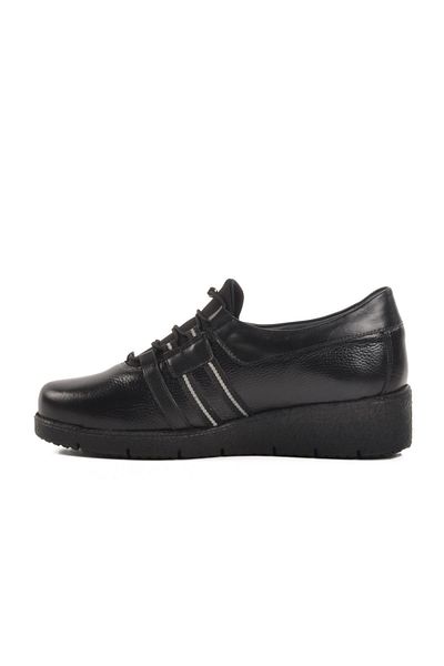 WALKWAY Bb0121 Z Black Genuine Leather Women's Casual Shoes