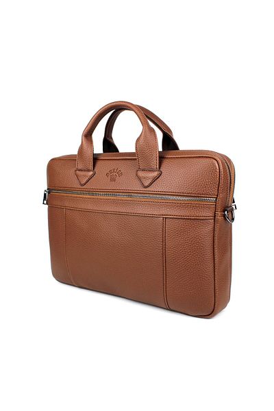 deri,se club Unisex Tan Multi-Compartment 14-Inch Briefcase and Laptop Bag