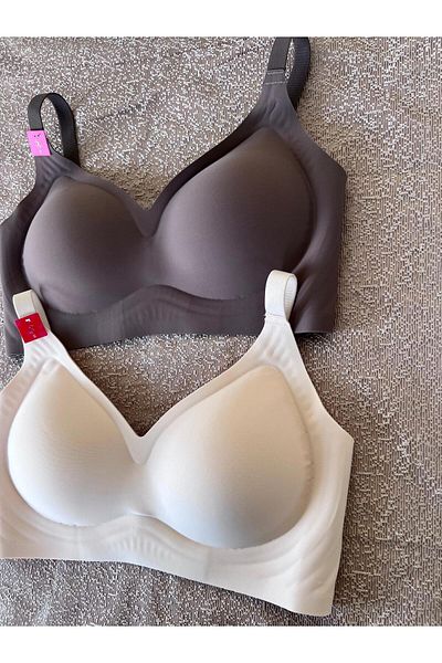 MEBA Laser Cut Seamless Padded Wire Free Adjustable Strap 2 Pack Bra -3306