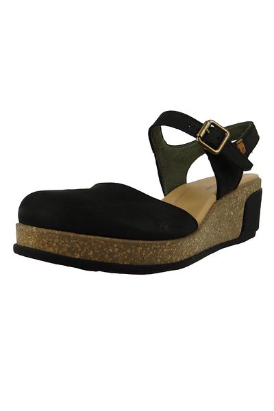El Naturalista N5001 Leaves Damen Leder Plateaupumps Leather Pleasant Black Schwarz