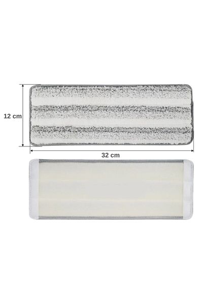 Herum Set de lavete pentru mop din microfibră cu prindere dublă, gri, 32 x 12 cm, 4 bucăți