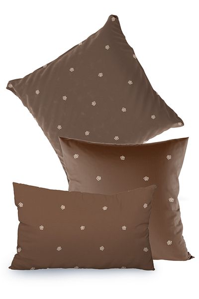 EsnafAli Brown Floral Patterned Throw Pillow Cover