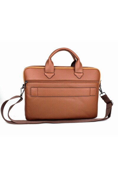 deri,se club Unisex Tan Multi-Compartment 14-Inch Briefcase and Laptop Bag