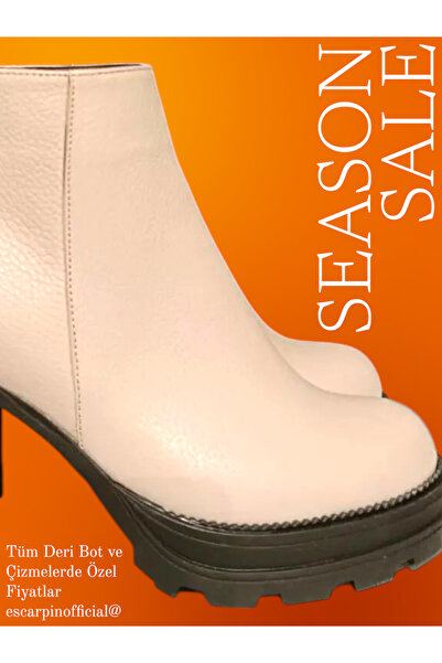 ESCARPIN KADIN HAKİKİ DERİ YÜKSEK TABANLI BOT