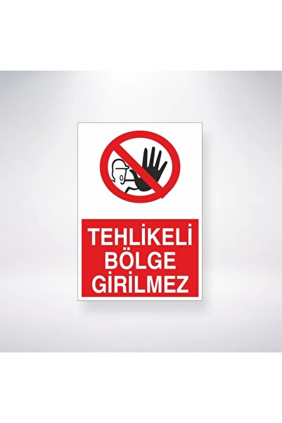 Reysa Tasarım ملصق ممنوع الدخول إلى المنطقة الخطرة مقاس 20 × 28 سم