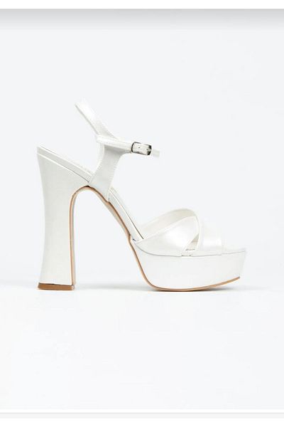 owwox club Roxen, Satin, High Heeled Platform Wedding Dress Evening Dress Shoes