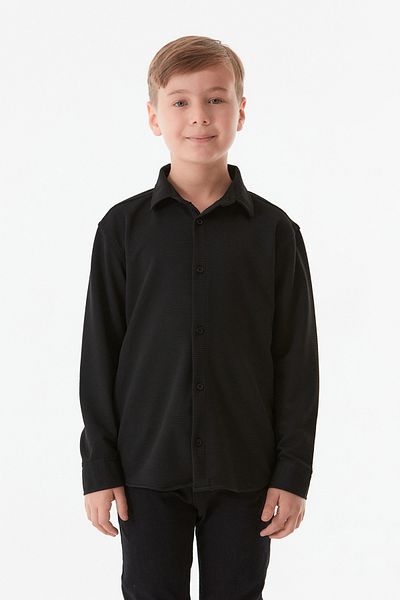 Fulla Moda Риза за момче с копчета и оребрена каишка