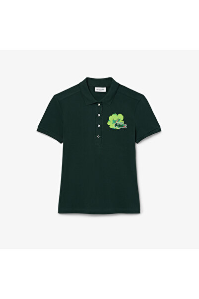Lacoste Kadın Slim Fit Koyu Yeşil Polo