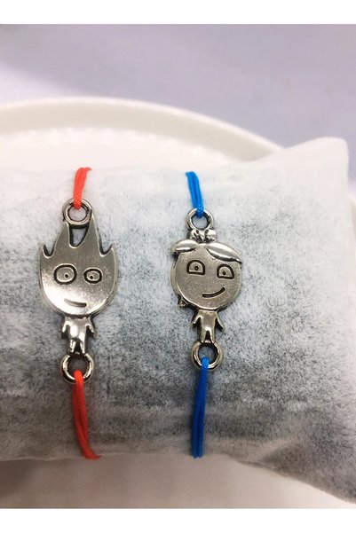 İZMİR.ACCESSORİZE TAKI & BİJUTERİ & AKSESUAR New Year's Gift Fire and Water Bracelet Combination Lover & Friend Bracelet 2 Pieces
