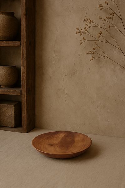 Barine Teak Wood Round Plate 12X12 cm
