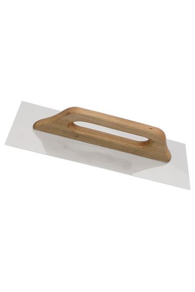 flores Stainless steel trowel without teeth, with wooden handle, 500 x 130 mm