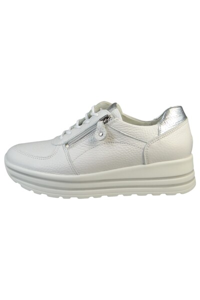 Waldläufer Damen Low Sneaker Lana 758009 200 Weiß 150 White/silver Leder