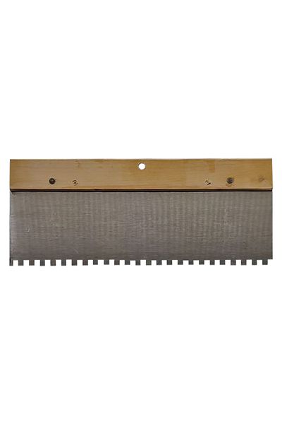 flores Wooden handle trowel with serrations, 300 mm